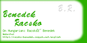 benedek racsko business card